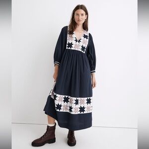 Madewell Quilted Patchwork Midi Dress